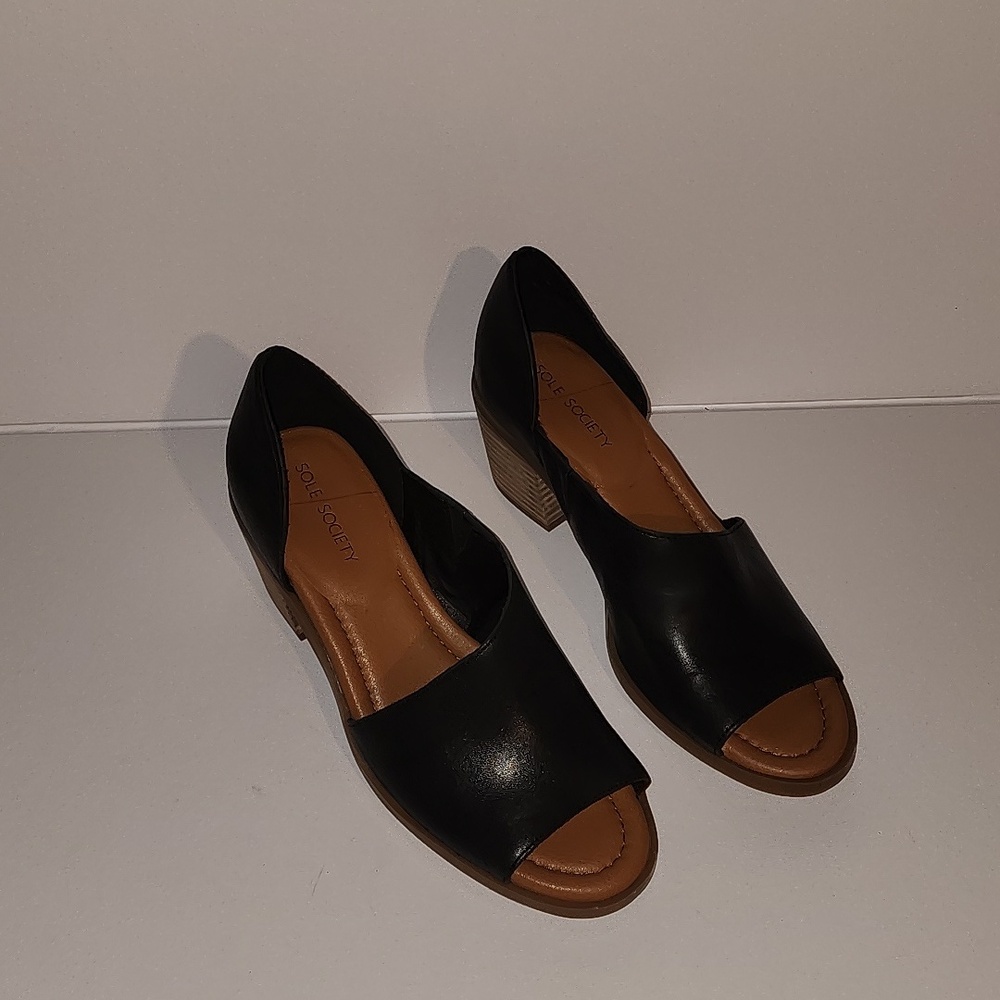 Sole Society Elegant Black Open-Toe  Shoes Never Worn